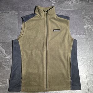 Columbia Olive and Gray Fleece Vest
